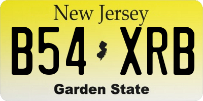 NJ license plate B54XRB