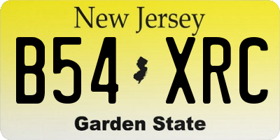 NJ license plate B54XRC