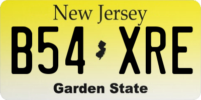 NJ license plate B54XRE
