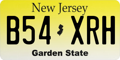NJ license plate B54XRH