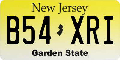 NJ license plate B54XRI