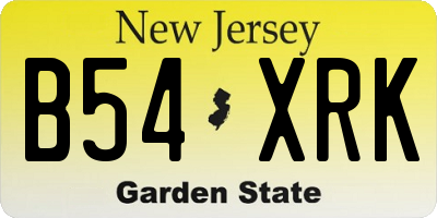 NJ license plate B54XRK
