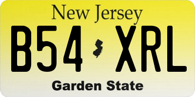 NJ license plate B54XRL