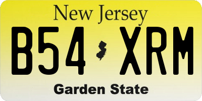 NJ license plate B54XRM