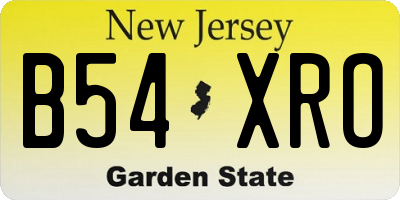 NJ license plate B54XRO