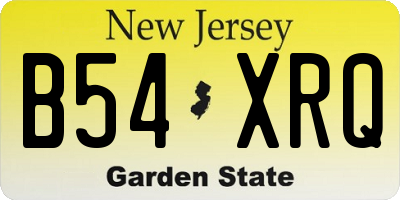 NJ license plate B54XRQ