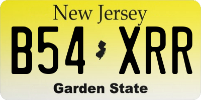 NJ license plate B54XRR