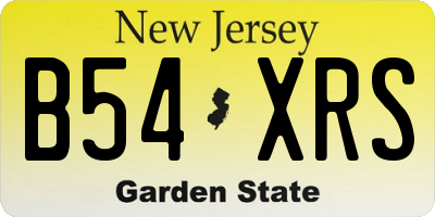 NJ license plate B54XRS