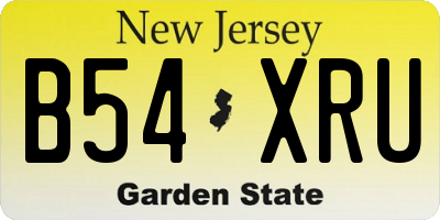 NJ license plate B54XRU