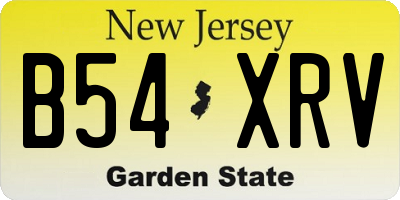 NJ license plate B54XRV