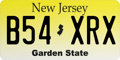 NJ license plate B54XRX