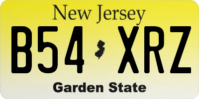 NJ license plate B54XRZ