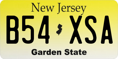 NJ license plate B54XSA