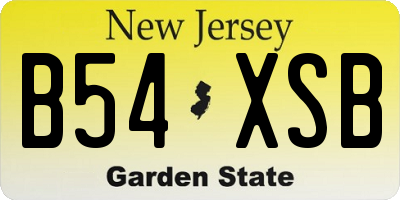 NJ license plate B54XSB