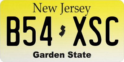 NJ license plate B54XSC