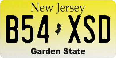 NJ license plate B54XSD
