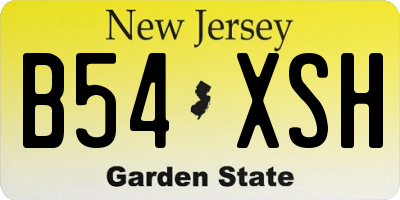 NJ license plate B54XSH