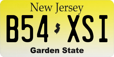 NJ license plate B54XSI
