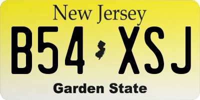 NJ license plate B54XSJ
