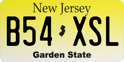 NJ license plate B54XSL