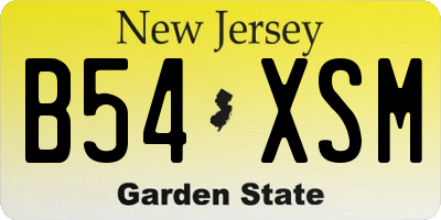 NJ license plate B54XSM