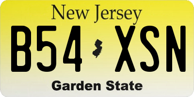 NJ license plate B54XSN