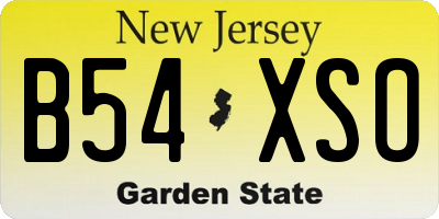 NJ license plate B54XSO