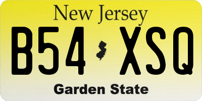 NJ license plate B54XSQ