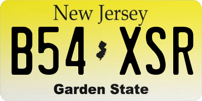 NJ license plate B54XSR