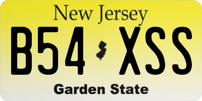 NJ license plate B54XSS