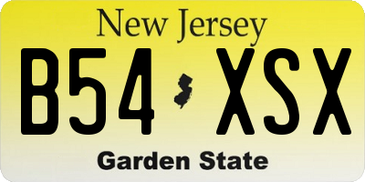 NJ license plate B54XSX