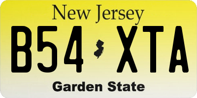 NJ license plate B54XTA