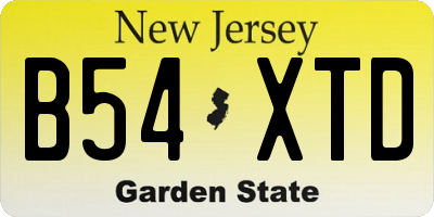 NJ license plate B54XTD