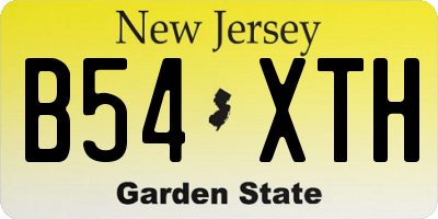 NJ license plate B54XTH