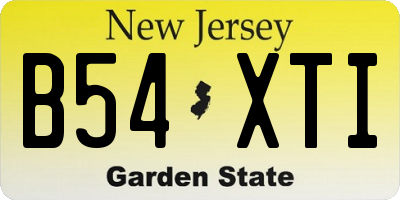 NJ license plate B54XTI