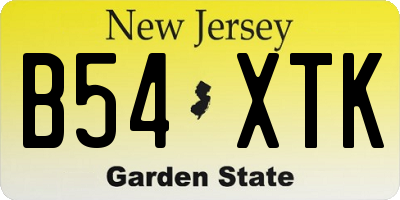 NJ license plate B54XTK