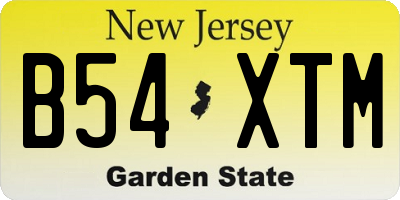 NJ license plate B54XTM