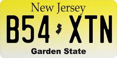 NJ license plate B54XTN
