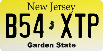 NJ license plate B54XTP