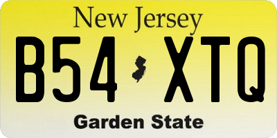NJ license plate B54XTQ