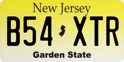 NJ license plate B54XTR