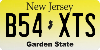 NJ license plate B54XTS