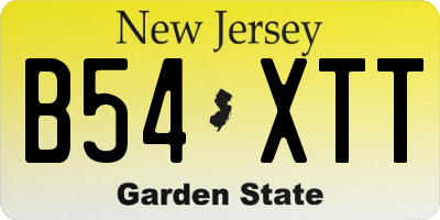 NJ license plate B54XTT