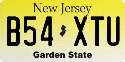 NJ license plate B54XTU