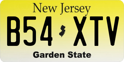 NJ license plate B54XTV