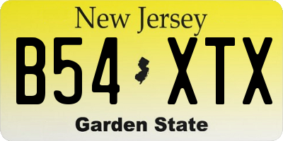 NJ license plate B54XTX