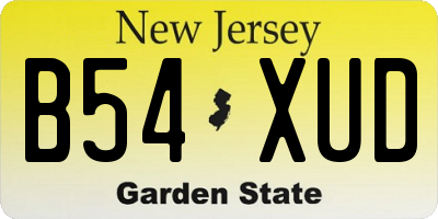 NJ license plate B54XUD