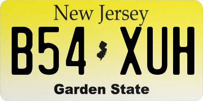 NJ license plate B54XUH