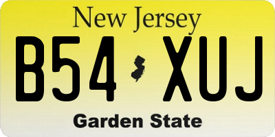 NJ license plate B54XUJ