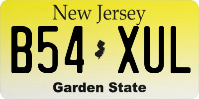 NJ license plate B54XUL
